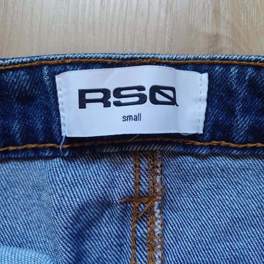 RSQ Pieced Patchwork High Rise Button-Fly Denim Shorts S EUC - Picture 7 of 9